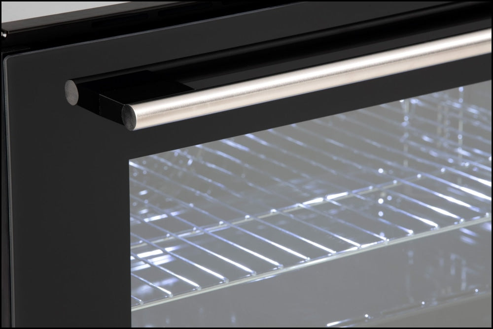 Euro Appliances Eo900Lsx 90Cm Black Glass Electric Multi-Function Oven Large