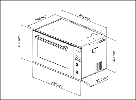 Euro Appliances Eo900Lsx 90Cm Black Glass Electric Multi-Function Oven Large