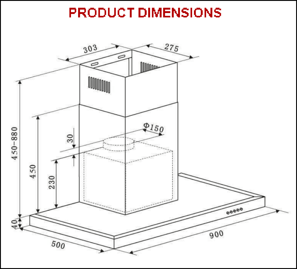 Euro Appliances Ep900Swsx 90Cm Canopy Rangehood Rangehoods