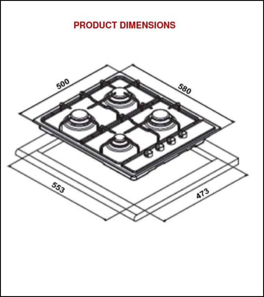 Euro Appliances Epz3Wgctss 4 Burner Stainless Steel Gas Cooktop