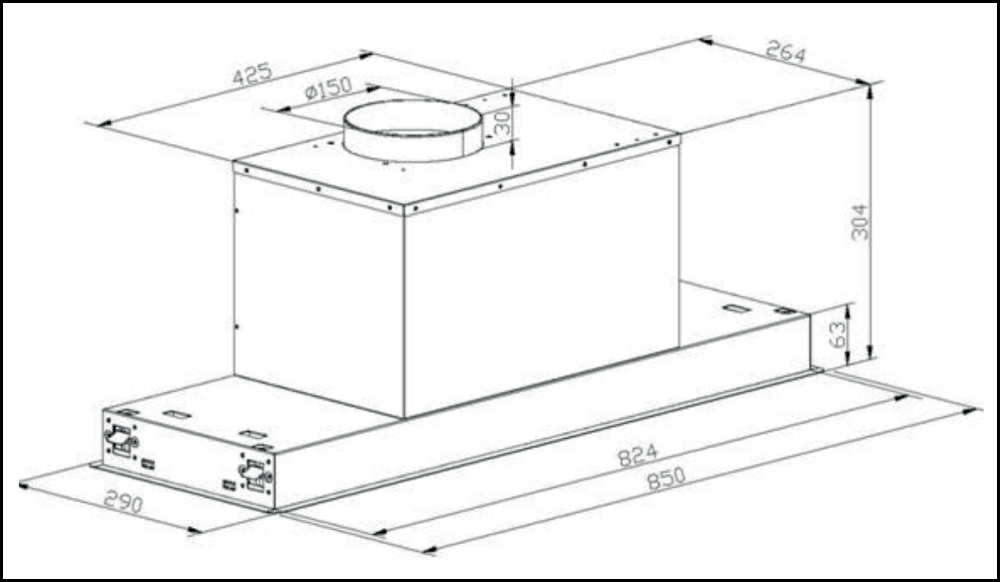 Euro Appliances Erh85Ums 85Cm Under Cupboard Rangehood Undermount Rangehoods