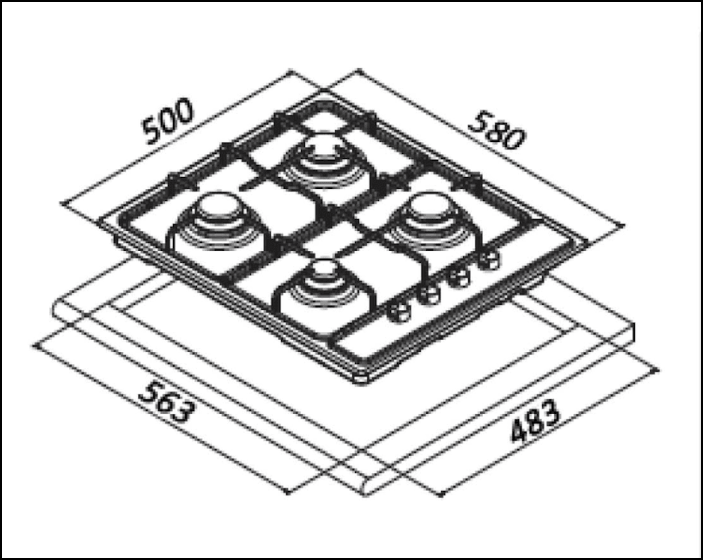 Euro Appliances EV3WGCTS Stainless Steel Gas Cooktop Clearance Disco