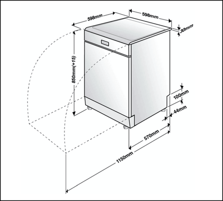 Euromaid Edw14W White European Dishwasher Standard