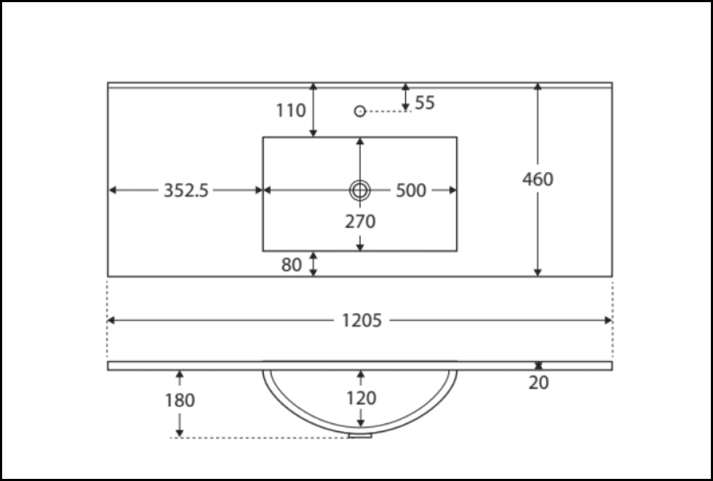 Fienza 1200Mm Tcl120Zk Dolce Fingerpull Vanity On Kickboard Matte White - Special Order Units