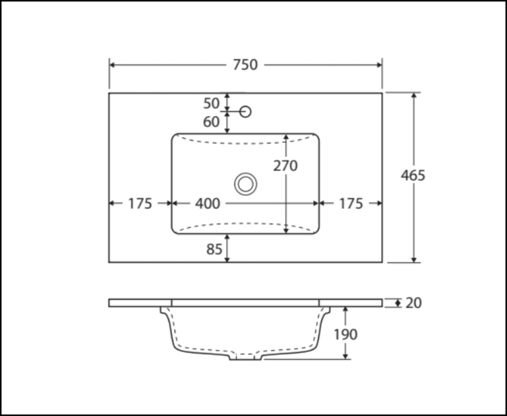 Fienza Crystal Pure 750Mm Sc75Zl Undermount Stone Top Wall Hung Vanity Unit Fingerpull Left Drawers