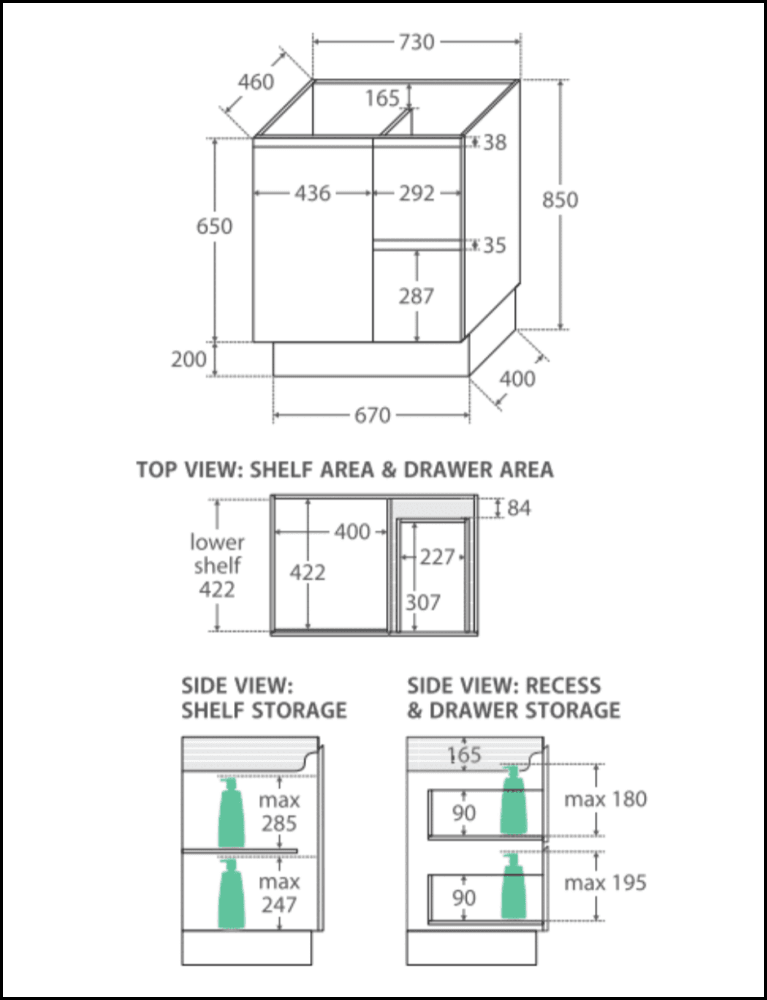 Fienza Crystal Pure Sc75Skr 750Mm Undermount Stone Top Vanity Unit Edge Scandi Oak Right Drawers
