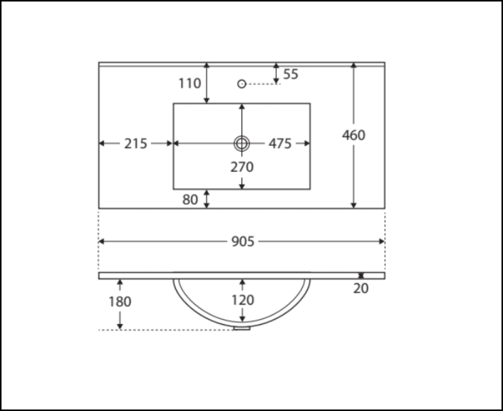 Fienza Dolce Black Tcl90Zbkl 900Mm Vanity With Kickboard Left Drawers - Special Order Units