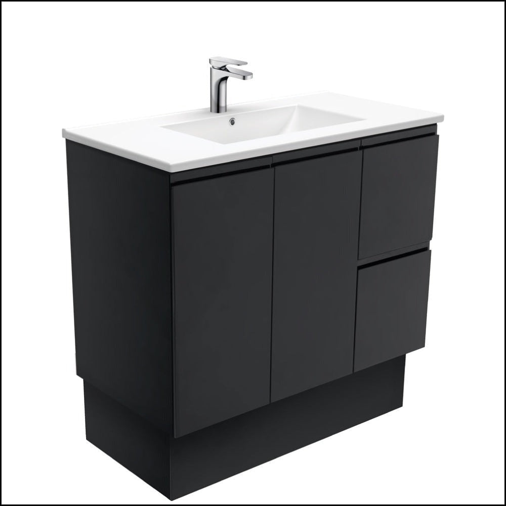 Fienza Dolce Black Tcl90Zbkr 900Mm Vanity With Kickboard Right Drawers - Special Order Units