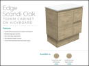 Fienza Dolce Edge Tcl75Skl Scandi Oak 750Mm Vanity With Kickboard Left Drawers - Special Order Units