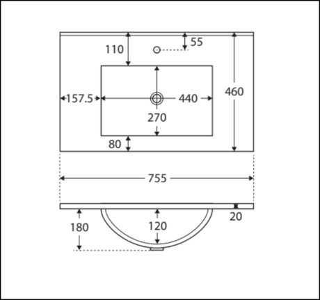 Fienza Dolce Edge Tcl75Skr Scandi Oak 750Mm Vanity With Kickboard Right Drawers - Special Order