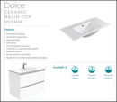 Fienza Dolce Edge Tcl90Xl 900Mm Industrial Wall Hung Vanity Left Drawers - Special Order Units