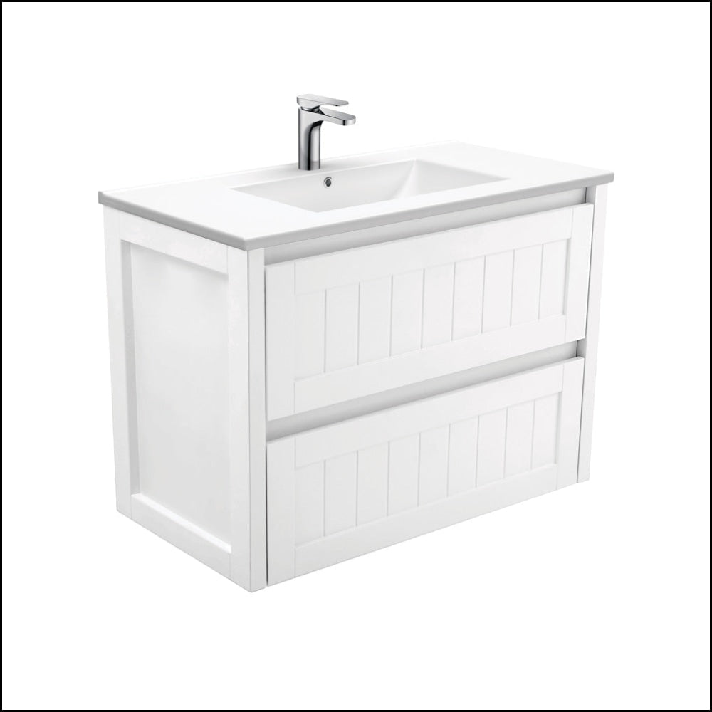 Fienza Dolce Hampton Tcl90T 900Mm White Wall Hung Vanity Unit - Special Order Units