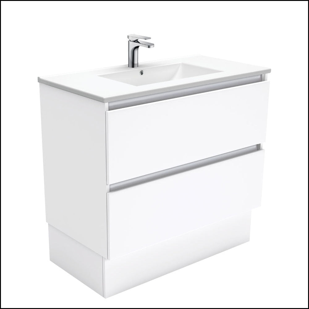 Fienza Dolce Quest 900Mm Tcl90Qk White Vanity Unit On Kickboard - Special Order Units