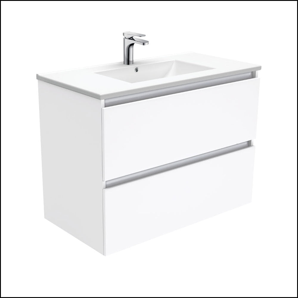 Fienza Dolce Quest Tcl90Q 900Mm White Wall Hung Vanity Unit - Special Order Units