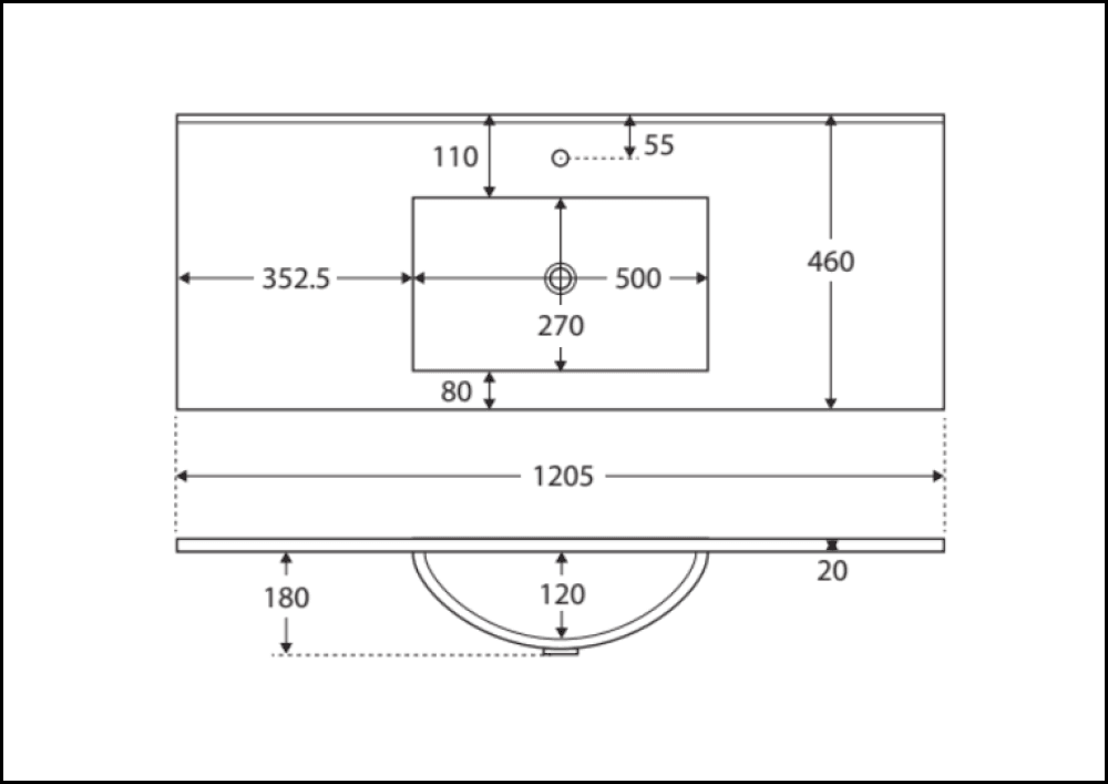 Fienza Dolce Tcl120C 1200Mm Fingerpull Vanity On Kickboard White - Special Order Units