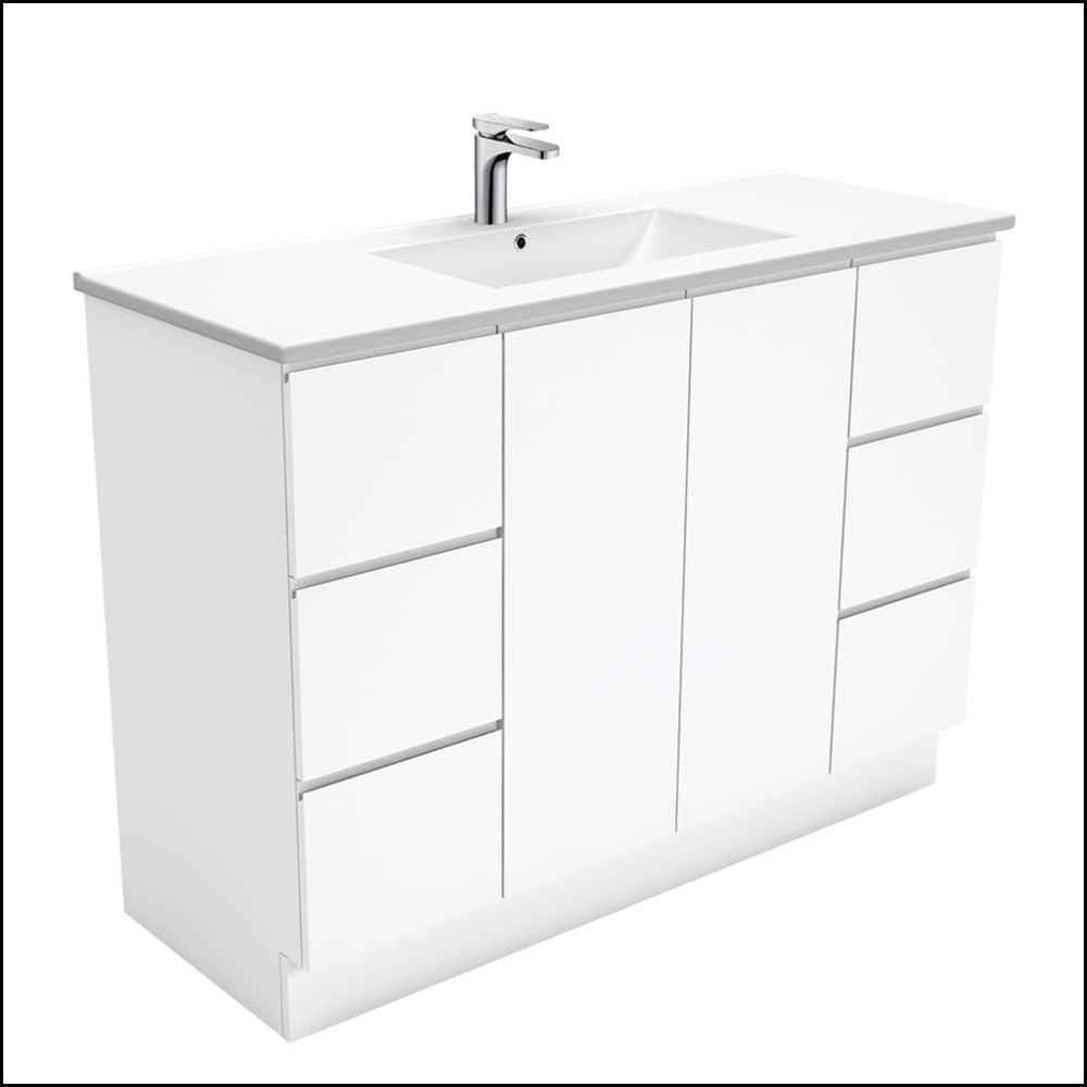 Fienza Dolce Tcl120C 1200Mm Fingerpull Vanity On Kickboard White - Special Order Units