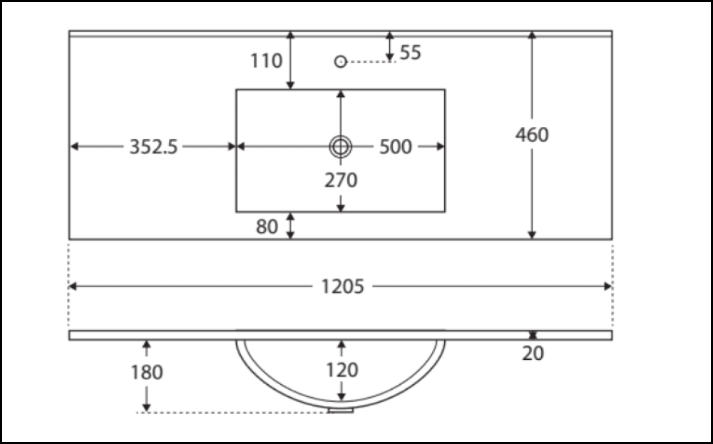 Fienza Dolce Tcl120F 1200Mm Fingerpull Wall Hung Vanity White - Special Order Units