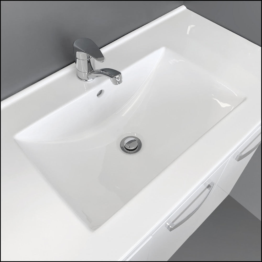 Fienza Dolce Tcl120J 1200Mm Ceramic Wall Hung Vanity With Handles White - Special Order Units