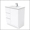 Fienza Dolce Tcl75Cl 750Mm White Fingerpull Vanity With Kickboard Left Hand Drawers - Special Order