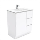 Fienza Dolce Tcl75Cr 750Mm White Fingerpull Vanity With Kickboard Right Hand Drawers - Special Order