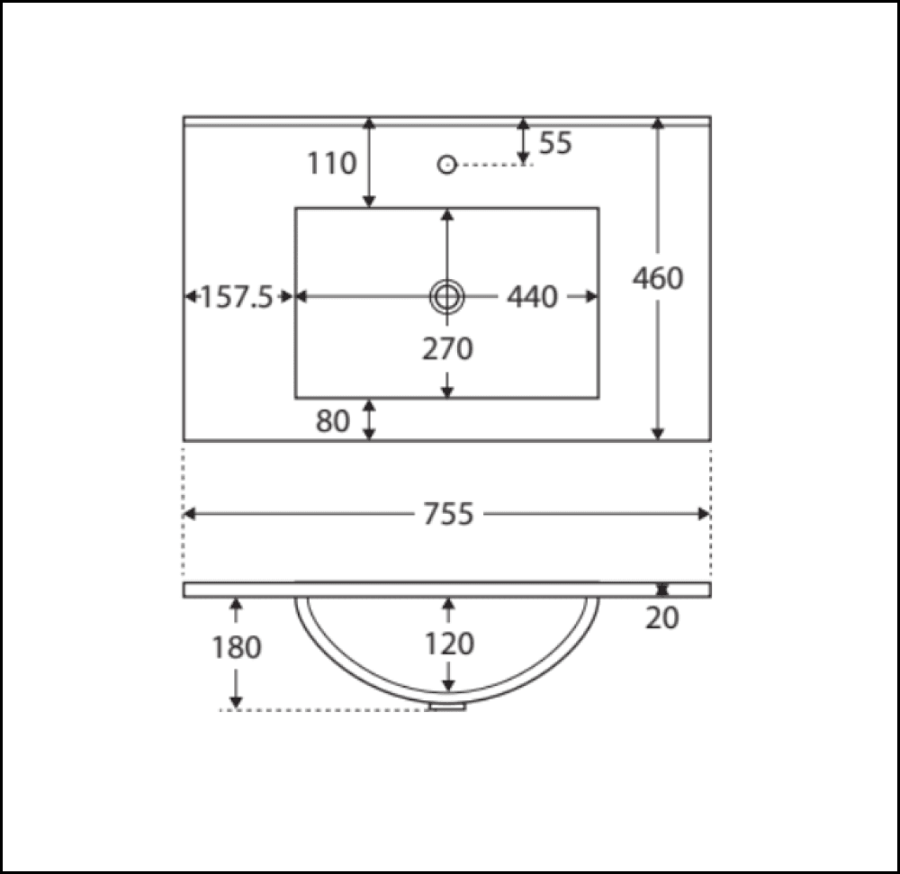 Fienza Dolce Tcl75Nkwr 750Mm White Vanity With Kicker Right Hand Drawers - Special Order Units