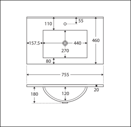 Fienza Dolce Tcl75Nkwr 750Mm White Vanity With Kicker Right Hand Drawers - Special Order Units