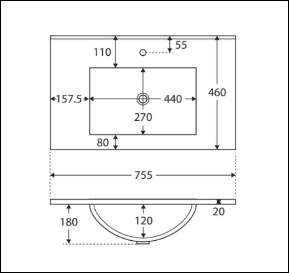 Fienza Dolce Tcl75Zbkr 750Mm Satin Black Vanity With Kickboard Right Drawers - Special Order Units
