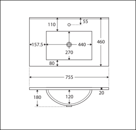 Fienza Dolce Tcl75Zl 750Mm Fingerpull Wall Hung Vanity Matte White With Left Drawers - Special Order