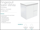 Fienza Dolce Tcl75Zr 750Mm Fingerpull Wall Hung Vanity Matte White With Right Drawers - Special