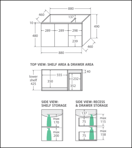 Fienza Dolce Tcl90Jr 900Mm Ceramic Wall Hung White Vanity With Handles One Tap Hole Right Hand