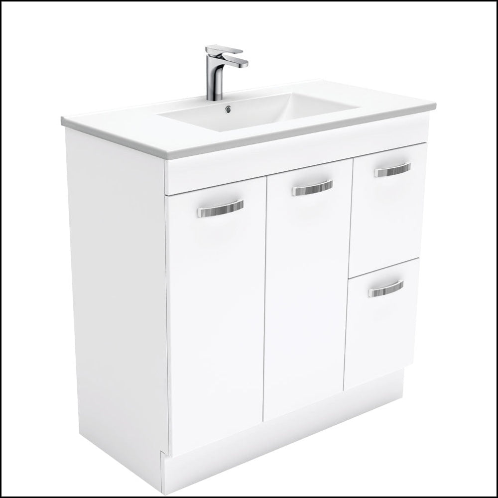 Fienza Dolce Tcl90Nkwr 900Mm White Vanity With Kicker Right Hand Drawer - Special Order Units