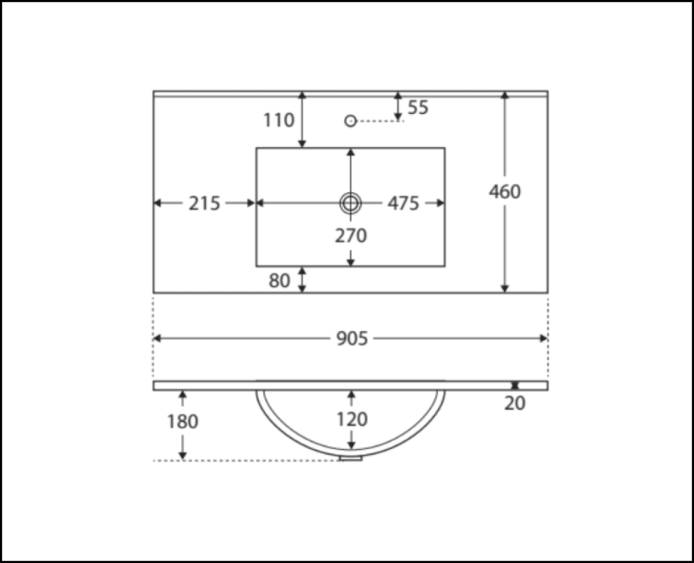 Fienza Dolce Tcl90Zkl 900Mm Fingerpull Matte White Vanity With Kickboard Left Drawers - Special