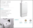 Fienza Edge 45Rsk-Of Scandi Oak 450Mm Vanity With Kickboard Overflow - Special Order Units