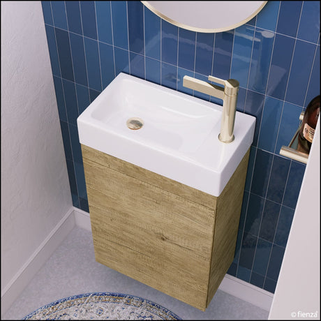 Fienza Edge 45Rsk Scandi Oak 450Mm Vanity With Kickboard No Overflow - Special Order Units