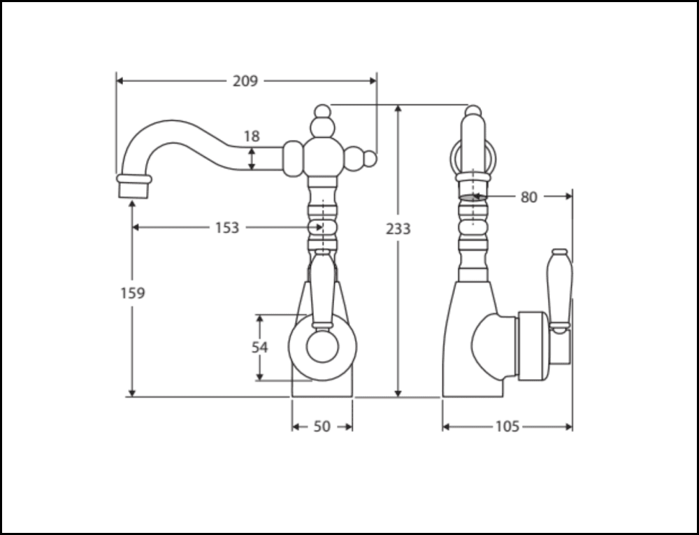 Fienza Eleanor 202103Bn Shepherds Crook Brushed Nickel Mixer With White Ceramic Handle Basin Mixers