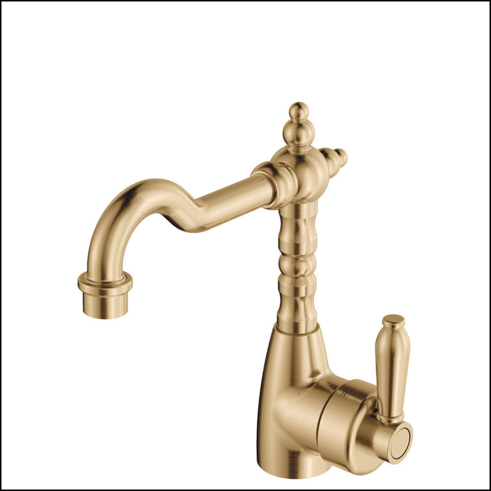 Fienza Eleanor 202103Uu Shepherds Crook Urban Brass Mixer With Handle Basin Mixers