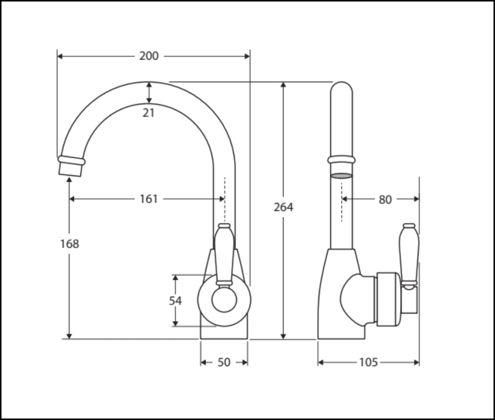 Fienza Eleanor 202104Cc Chrome Gooseneck Mixer With White Handle Basin Mixers