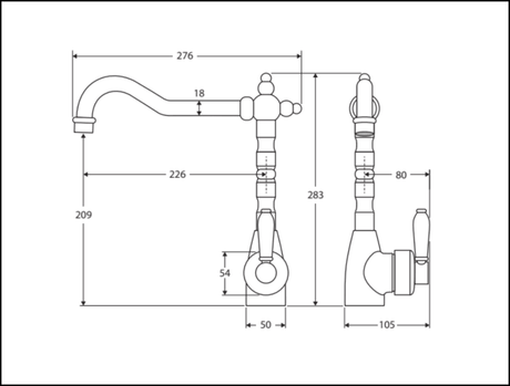 Fienza Eleanor 202105Bn Shepherds Crook Brushed Nickel Sink Mixer With White Ceramic Handle Kitchen