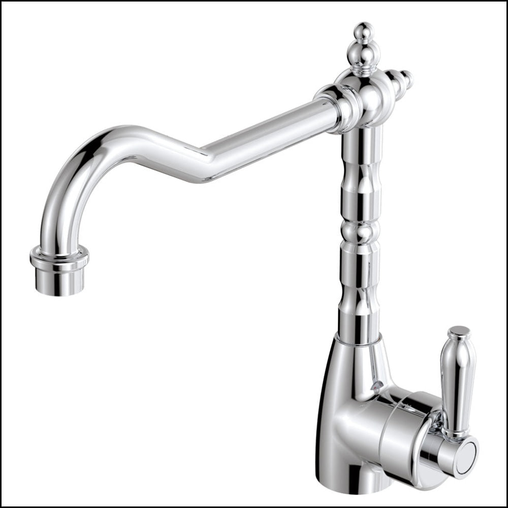Fienza Eleanor 202105Cc Shepherds Crook Chrome Sink Mixer With Handle Kitchen Taps