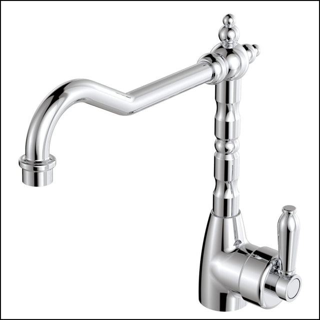 Fienza Eleanor 202105Cc Shepherds Crook Chrome Sink Mixer With Handle Kitchen Taps