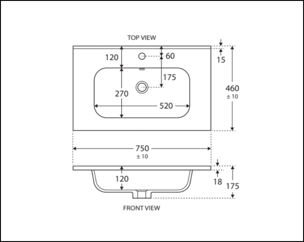 Fienza Joli Jol75T 750Mm Hampton White Wall Hung Vanity Unit - Special Order Units