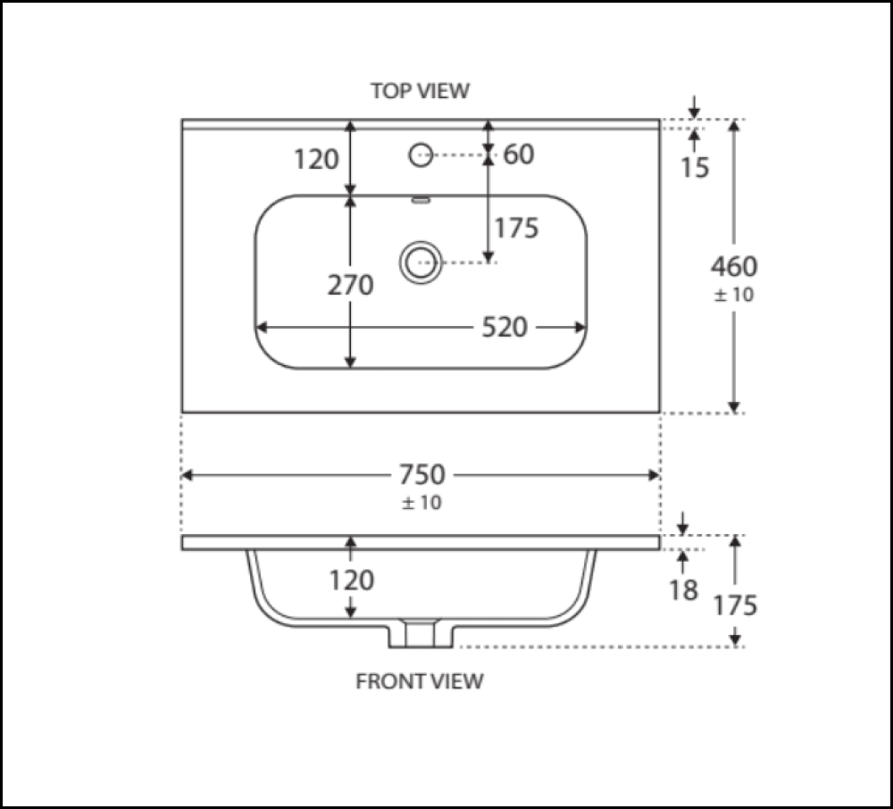 Fienza Joli Jol75Tk Hampton 750Mm White Vanity Unit On Kickboard - Special Order Units
