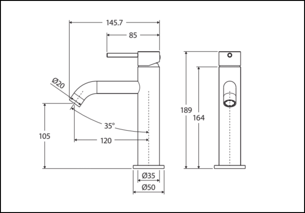 Fienza Kaya 228103Bn Brushed Nickel Basin Mixer Mixers