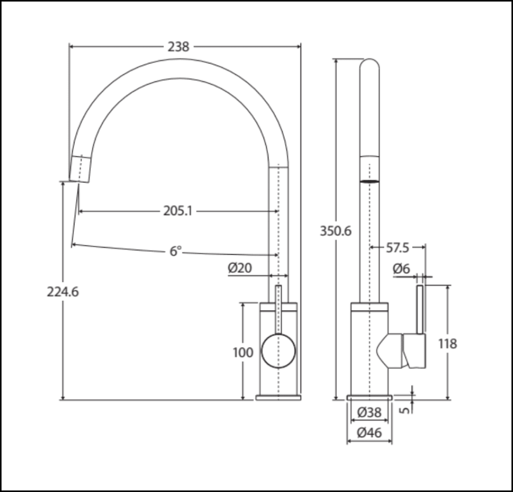 Fienza Kaya 228105Ub Urban Brass Mixer Tap Kitchen Taps