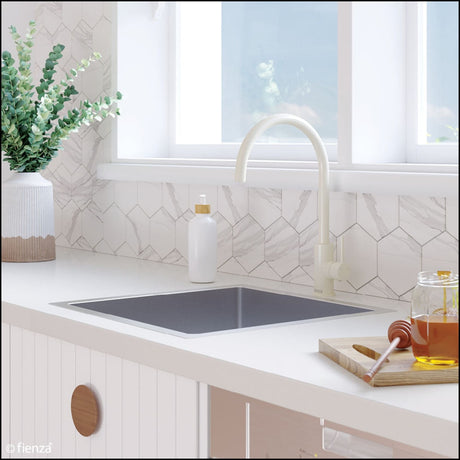 Fienza Kaya 228105W Warm White Gloss Mixer Tap Kitchen Taps