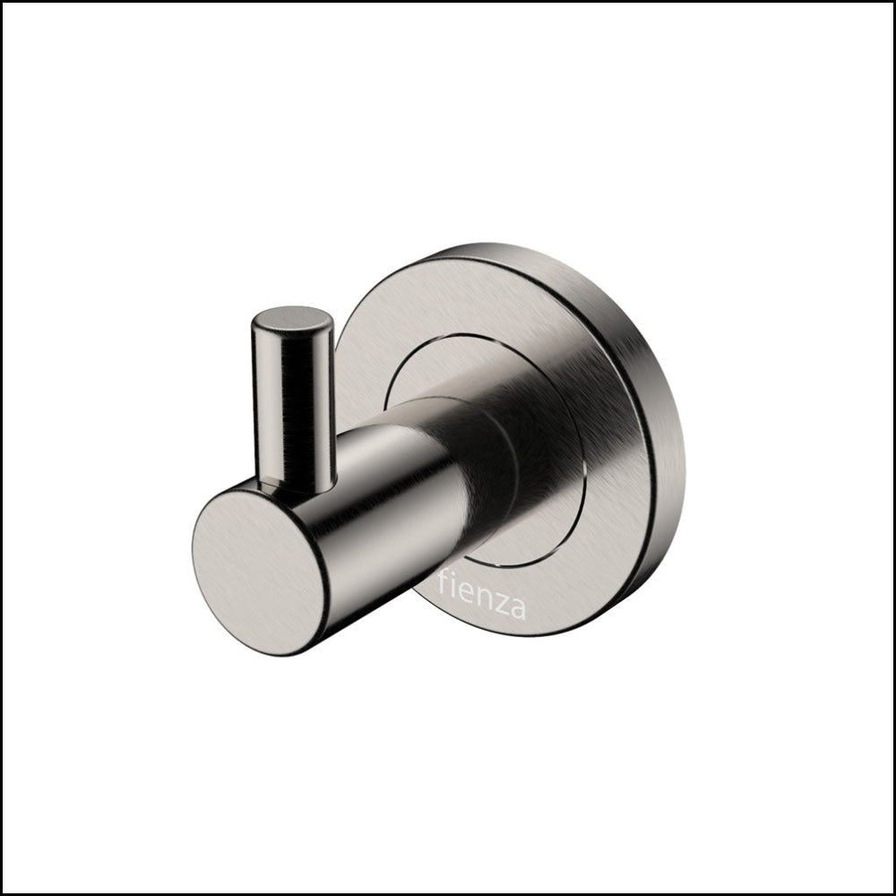 Fienza Kaya Robe Hook Brushed Nickel 82804Bn Bathroom Accessories