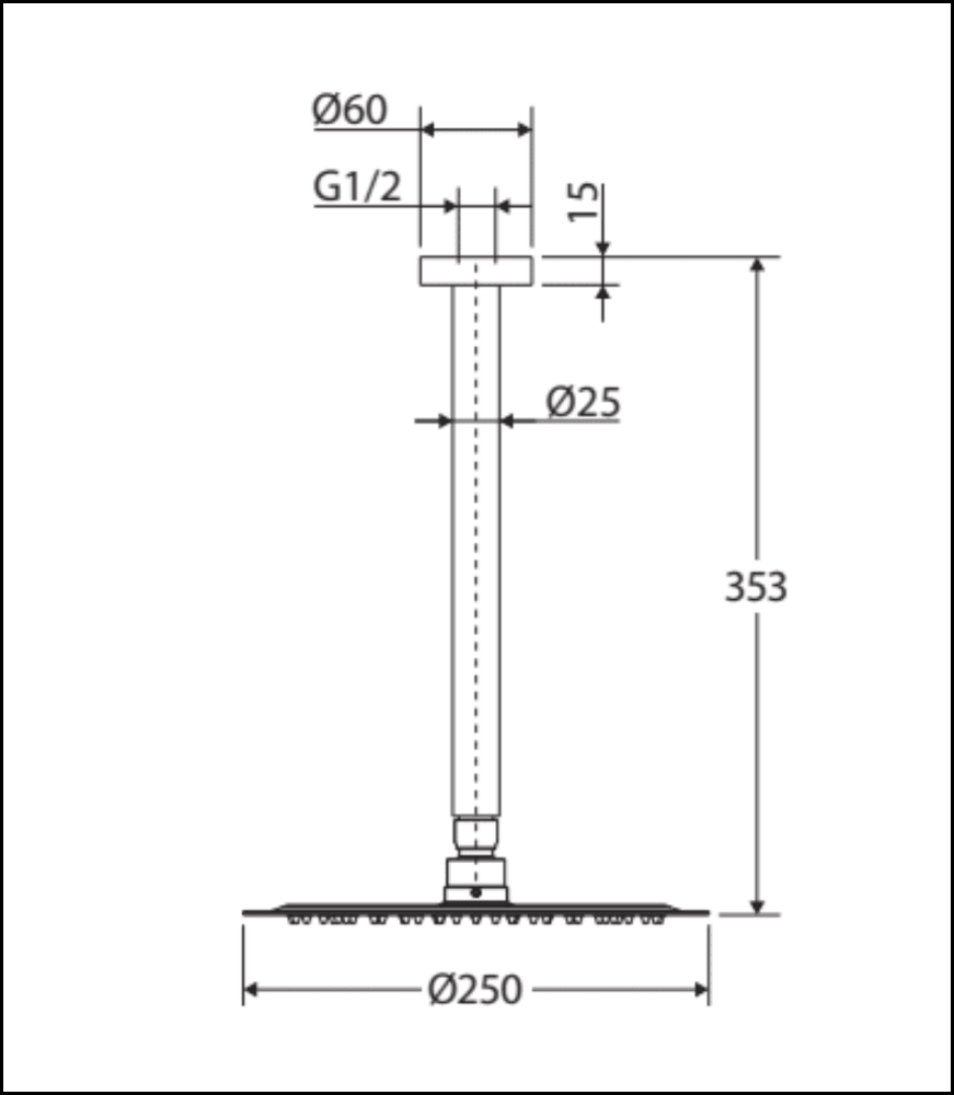 Fienza Kaya Shower Ceiling Set - Chrome 411125-C Showers