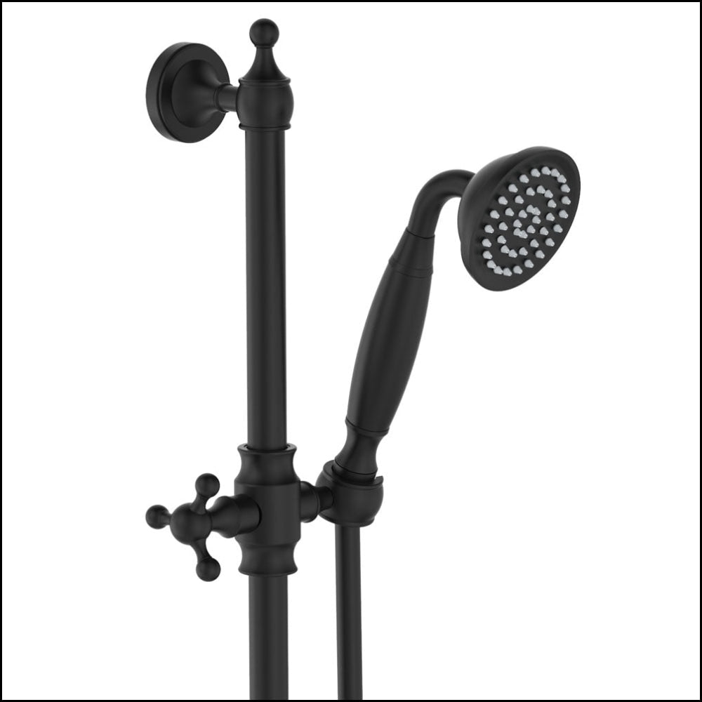 Fienza Lillian Lever Rail Shower Set Matte Black 339103Bk Showers
