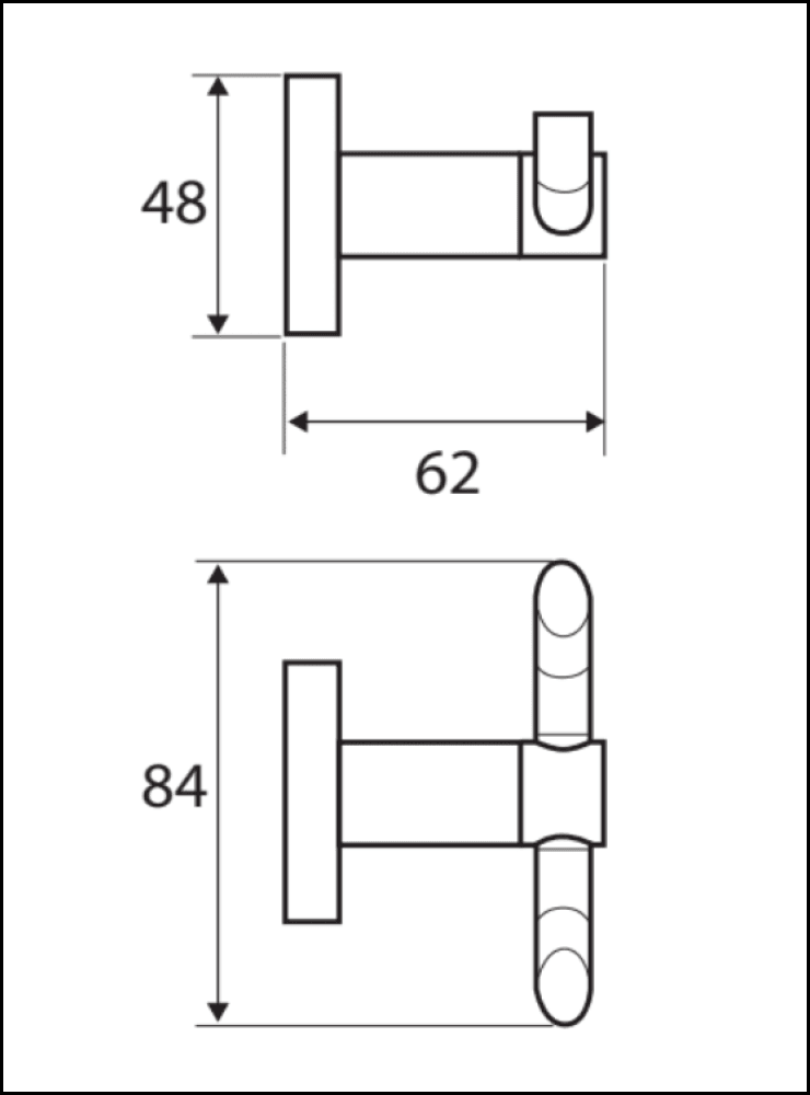Fienza Michelle Double Robe Hook Chrome 82704 Bathroom Accessories