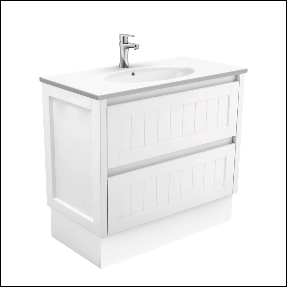 Fienza Rotondo 900Mm Rot90Tk Hampton White Vanity Unit On Kickboard - Special Order Units